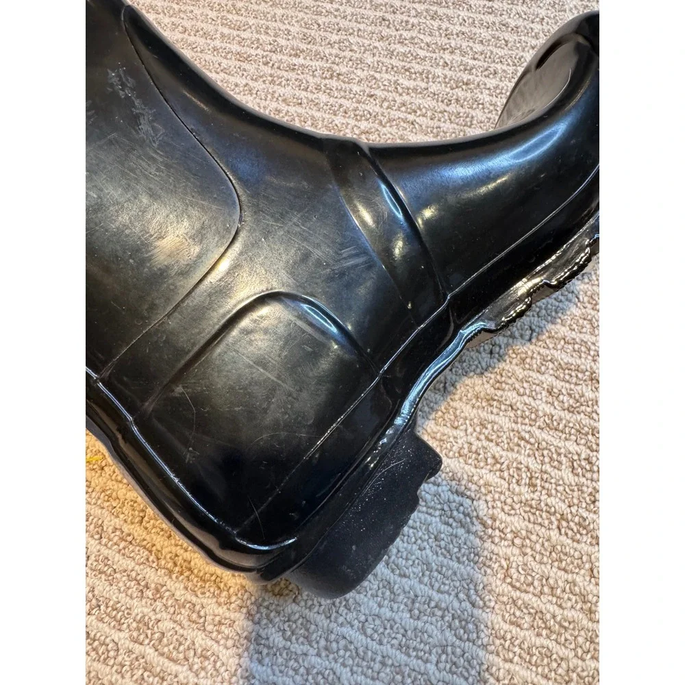 Hunter Original Tall Gloss Rain Boots Black Waterproof‎ WFT1000RGL Womens 7
